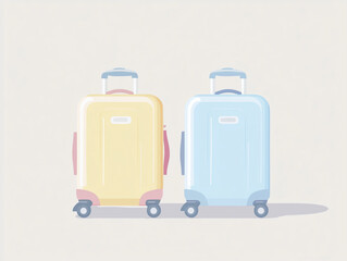 Obraz premium Minimalist Travel Suitcase Icons – Flat Vector Design on White – High-Resolution Luggage Graphics for Branding, Apps & Packaging