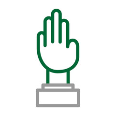 Volunteer Vector Line Dark Green Grey Icon Design