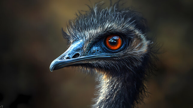 Australian emu bird, flightless bird, native australian fauna, dromaius novaehollandiae, largest australian bird, wildlife photography, aussie bird. Nova-Hardened. Illustration