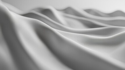 Fototapeta premium Abstract close-up of soft, flowing white fabric, creating gentle waves and textures.