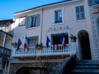 townhall in little village in the Southern Alps in France