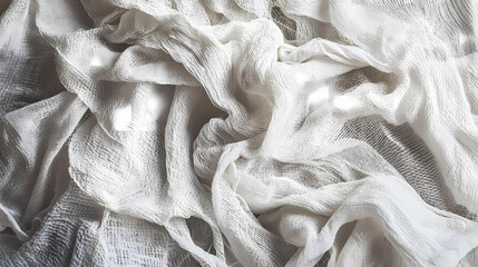 Distressed vintage white cloth with intricate weave, worn fabric, distressed fabric texture, faded fabric. Faded Weaving. Illustration