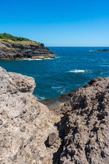 View over coast and cliffs of Presqu'&Icirc;le de la Caravelle a nature reserve on Martinique