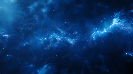 Blue molecule dark blue background. Neutron Edge. Illustration