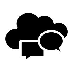 Virtual Discussion Vector Glyph Icon Design