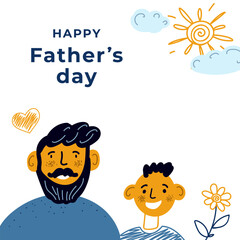  Father's day design element for greeting card, poster, banner, flyer.