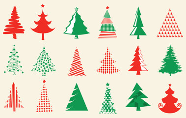 Christmas tree silhouettes