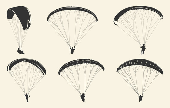 Paragliding silhouettes