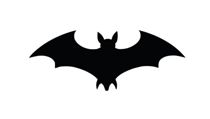  Icon of a black bat in minimalistic style, symbol of mystery, night, and Halloween themes, with space to copy