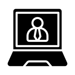 Laptop Vector Glyph Icon Design