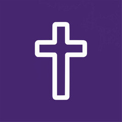 Obraz premium White Cross on Purple Background