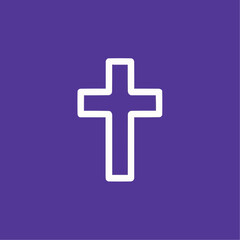 Obraz premium White Cross on Purple Background