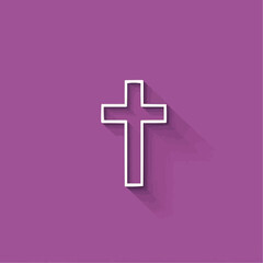 Obraz premium White Cross on Purple Background