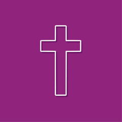Obraz premium White Cross on Purple Background