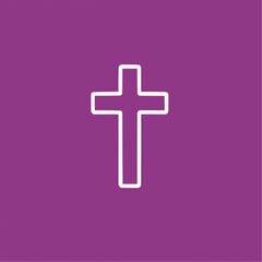 Obraz premium White Cross on Purple Background