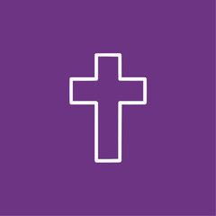 Obraz premium White Cross on Purple Background