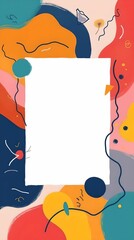 Naklejka premium Bright abstract design with colorful shapes and empty space for text