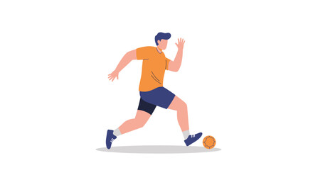 Obraz premium Male Athlete Running with a Handball 