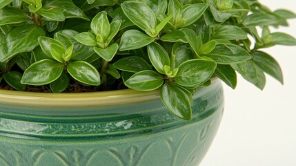 Lush Green Plant in Earthenware Pot of excellence in splendor beyond compare with grace in style
