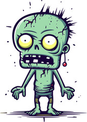 Fototapeta premium Zombie Face Art PNG Undead Zombie Illustration SVG