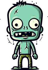 Obraz premium Undead Zombie Illustration Zombie in the Graveyard Vector