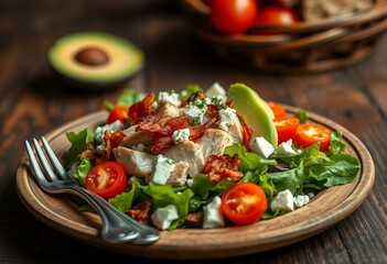 Warm and inviting dinner scene with Cobb Salad
