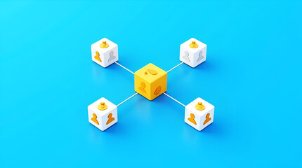 Obraz premium Team-Based Financial Network with Centralized Funding and Collaborative Investment Structure