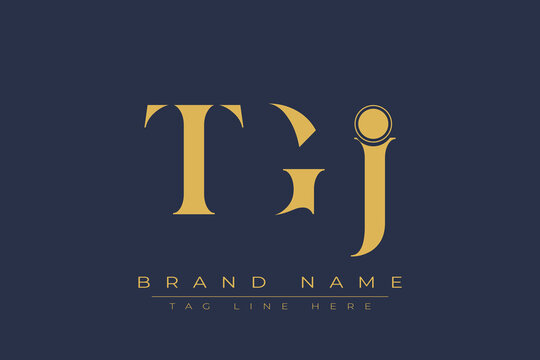 TGJ abstract letter logo design. This logo is designed by three abstract letters.