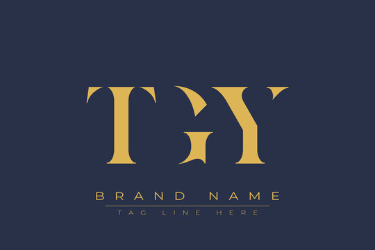 TGY abstract letter logo design. This logo is designed by three abstract letters.