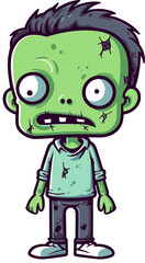 Fototapeta premium Undead Zombie with Twisted Spine Walking Zombie with Grinning Face Vector