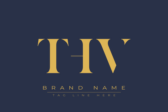 THV abstract letter logo design. This logo is designed by three abstract letters.