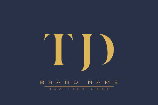 TJD abstract letter logo design. This logo is designed by three abstract letters.