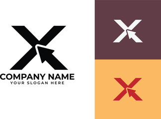 Fototapeta premium Modern growth logo design wordmark. Abstract arrow shapes logo design in letter x arrow vector illustration. Symbol, icon, creative.