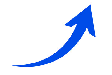 blue curve arrow icon on transparent background. flat style. arrow icon for your web site design, logo, app, UI. arrow indicated the direction symbol. curved arrow sign