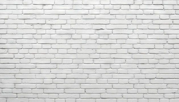 A clean, white brick wall provides a fresh and modern backdrop. The uniformity and texture of the bricks create a visually appealing surface suitable for various design concepts