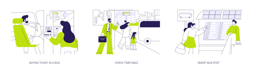 City bus abstract concept vector illustrations. © Visual Generation