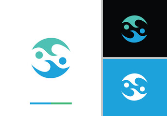 People logo design, minimalist and elegant