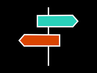 directions sign board in color