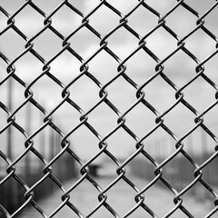 Fototapeta premium Metal Chain-Link Fence