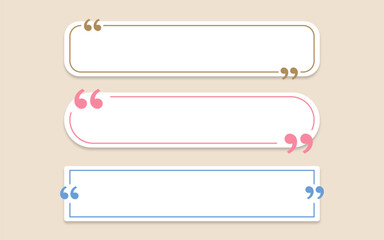Quote Templates Text Space Label Box Balloon Shape design