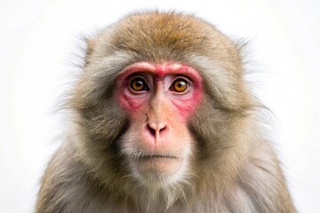 Japanese macaque isolated on white background