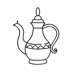 arabic tea pot icon, arabic tea pot line art - simple line art of arabic tea pot, perfect for arabic tea pot logos and icons