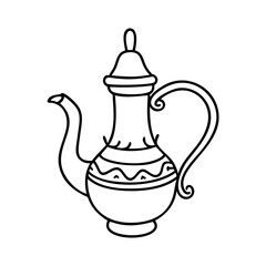 arabic tea pot icon, arabic tea pot line art - simple line art of arabic tea pot, perfect for arabic tea pot logos and icons