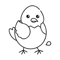 baby chick icon, baby chick line art - simple line art of baby chick, perfect for baby chick logos and icons