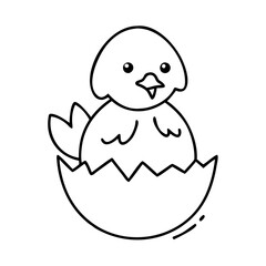 baby chick icon, baby chick line art - simple line art of baby chick, perfect for baby chick logos and icons