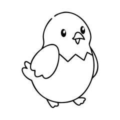 baby chick icon, baby chick line art - simple line art of baby chick, perfect for baby chick logos and icons