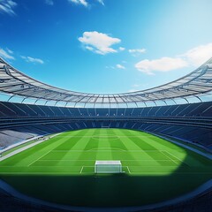 Top down shot of a large football stadium filled with spectators high resolution image
