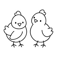 baby chicks icon, baby chicks line art - simple line art of baby chicks, perfect for baby chicks logos and icons