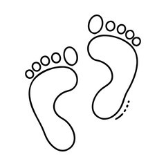 baby footprints icon, baby footprints line art - simple line art of baby footprints, perfect for baby footprints logos and icons