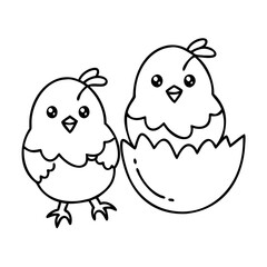 baby chicks icon, baby chicks line art - simple line art of baby chicks, perfect for baby chicks logos and icons